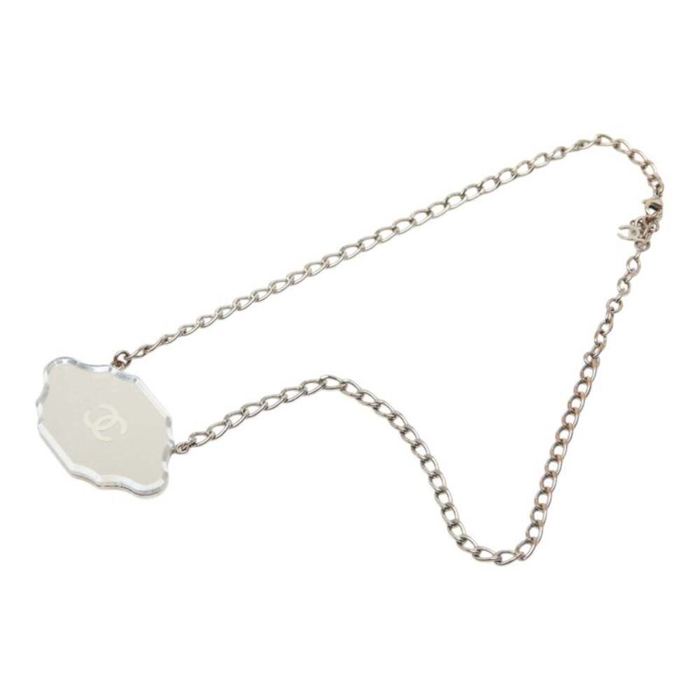CHANEL Authentic Silver Logo Necklace - Picture 4 of 6